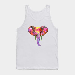 Colorful Watercolor Elephant Tank Top